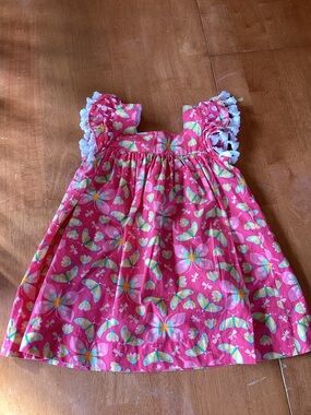 iris & ivy Pink Butterfly Dress - 24 mos - missing matching panties